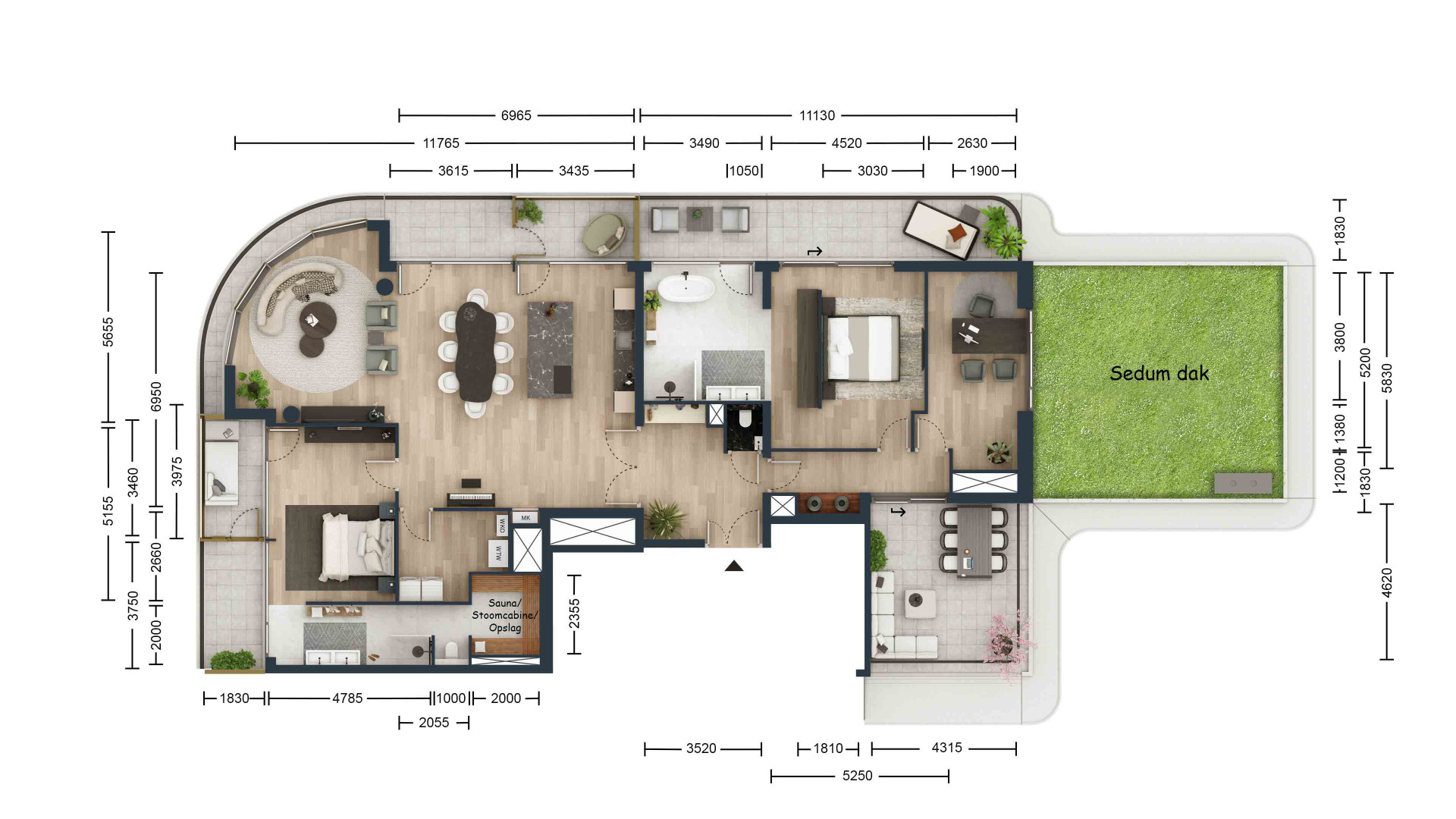 Foxblur Waterside2 Penthouse Sfeerplattegrond 001 lr